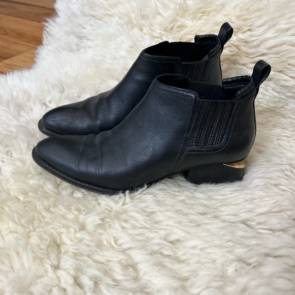 Alexander Wang Kori Leather Ankle Boots Size 6 Black - Picture 7 of 8